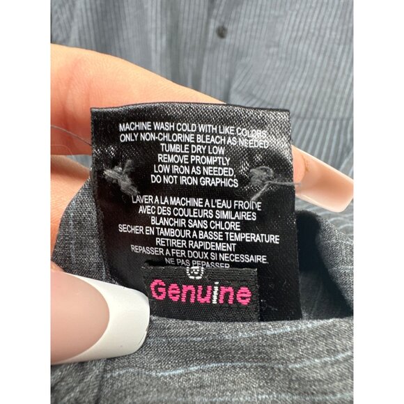 Volcom Mens Button Shirt XL Charcoal X Factor Striped Classic Skater Streetwear - Picture 7 of 12